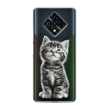 Силиконовый противоударный чехол на Infinix Zero 8 с принтом Котенок