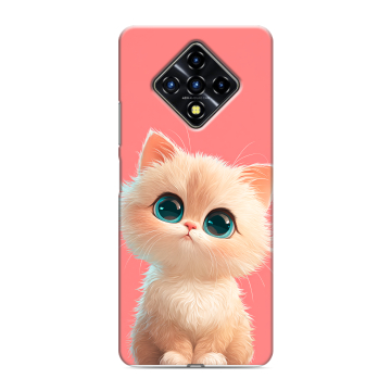 Силиконовый противоударный чехол на Infinix Zero 8 с принтом Розовый котенок