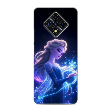 Силиконовый противоударный чехол на Infinix Zero 8 с принтом Холодное сердце Frozen