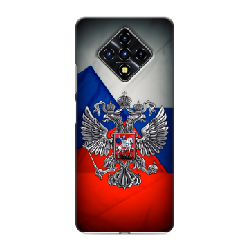 Силиконовый противоударный чехол на Infinix Zero 8 с принтом Флаг России