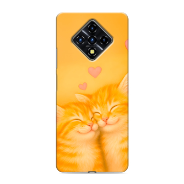 Силиконовый противоударный чехол на Infinix Zero 8 с принтом Милые котята