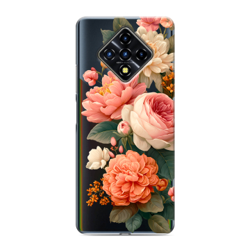 Силиконовый противоударный чехол на Infinix Zero 8 с принтом цветы