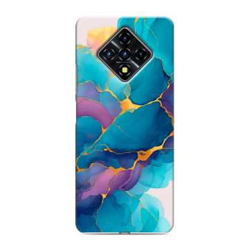 Силиконовый противоударный чехол на Infinix Zero 8 с принтом Мрамор блестки