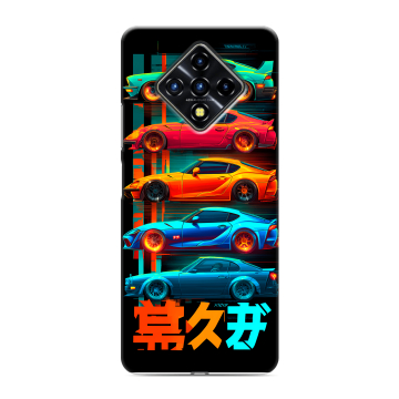 Силиконовый противоударный чехол на Infinix Zero 8 с принтом машины тачки
