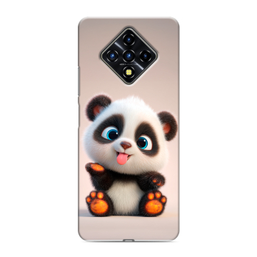 Силиконовый противоударный чехол на Infinix Zero 8 с принтом милая панда