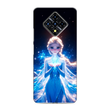 Силиконовый противоударный чехол на Infinix Zero 8 с принтом Холодное сердце Frozen