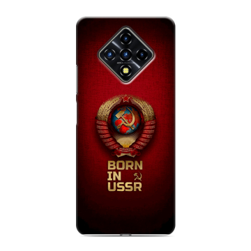 Силиконовый противоударный чехол на Infinix Zero 8 с принтом Флаг Герб СССР