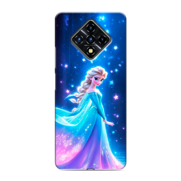 Силиконовый противоударный чехол на Infinix Zero 8 с принтом Холодное сердце Frozen