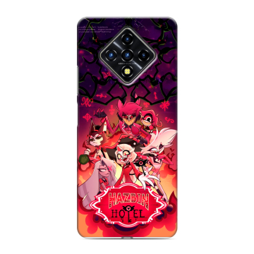 Силиконовый противоударный чехол на Infinix Zero 8 с принтом Hazbin Hotel Отель Хазбин