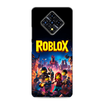 Силиконовый противоударный чехол на Infinix Zero 8 с принтом Roblox Роблокс