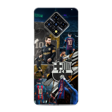 Силиконовый противоударный чехол на Infinix Zero 8 с принтом Messi Barcelona