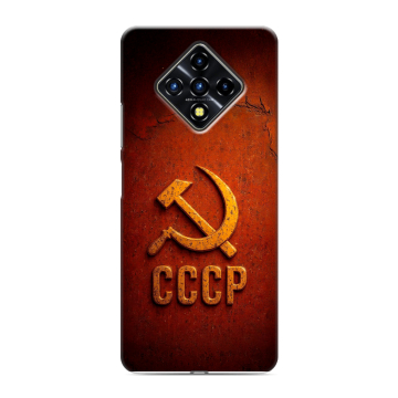 Силиконовый противоударный чехол на Infinix Zero 8 с принтом Флаг Герб СССР