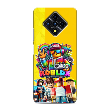 Силиконовый противоударный чехол на Infinix Zero 8 с принтом Roblox Роблокс