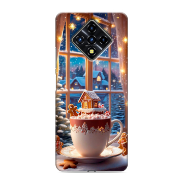 Силиконовый противоударный чехол на Infinix Zero 8 с принтом Новый год