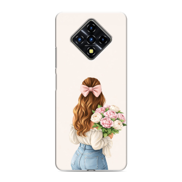 Силиконовый противоударный чехол на Infinix Zero 8 с принтом женский