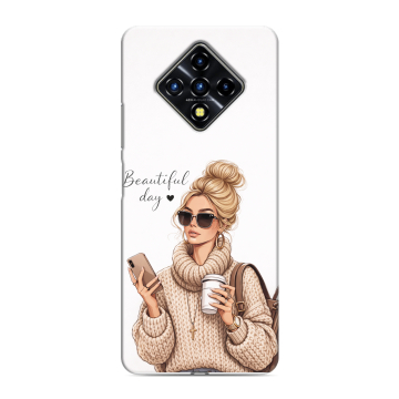 Силиконовый противоударный чехол на Infinix Zero 8 с принтом женский
