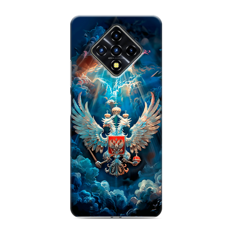 Силиконовый противоударный чехол на Infinix Zero 8 с принтом Герб флаг России Силиконовый противоударный чехол на Infinix Zero 8 с принтом Герб флаг России