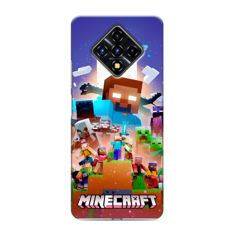 Силиконовый противоударный чехол на Infinix Zero 8 с принтом Майнкрафт Minecraft Силиконовый противоударный чехол на Infinix Zero 8 с принтом Майнкрафт Minecraft