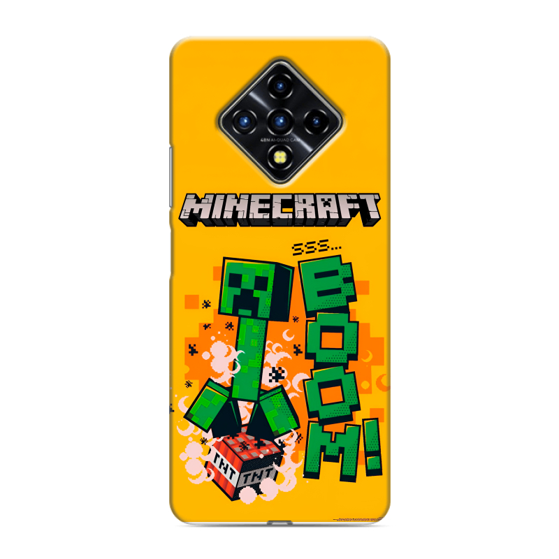 Силиконовый противоударный чехол на Infinix Zero 8 с принтом Майнкрафт Minecraft Силиконовый противоударный чехол на Infinix Zero 8 с принтом Майнкрафт Minecraft