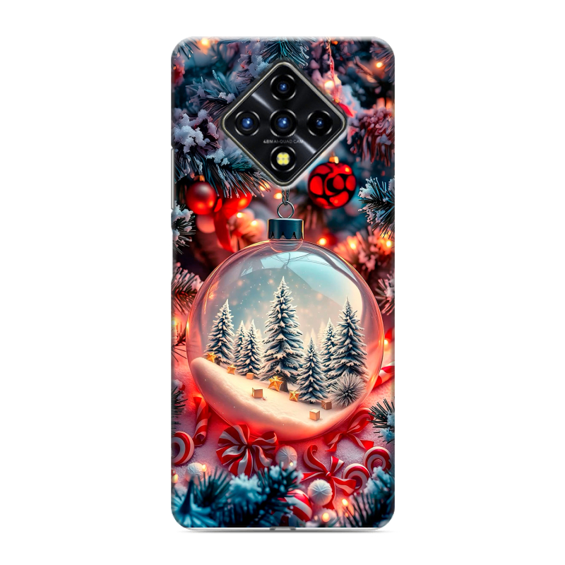 Силиконовый противоударный чехол на Infinix Zero 8 с принтом Новый год Силиконовый противоударный чехол на Infinix Zero 8 с принтом Новый год