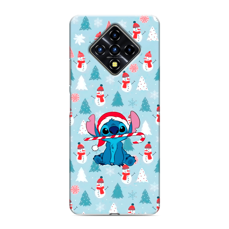 Силиконовый противоударный чехол на Infinix Zero 8 с принтом Стич Новый год Силиконовый противоударный чехол на Infinix Zero 8 с принтом Стич Новый год
