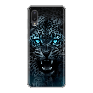 Силиконовый чехол на Samsung Galaxy A02 с принтом Темный леопард Силиконовый чехол на Samsung Galaxy A02 с принтом Темный леопард