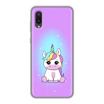 Силиконовый чехол на Samsung Galaxy A02 с принтом Единорог Силиконовый чехол на Samsung Galaxy A02 с принтом Единорог