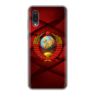 Силиконовый чехол на Samsung Galaxy A02 с принтом Герб СССР Силиконовый чехол на Samsung Galaxy A02 с принтом Герб СССР