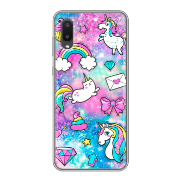 Силиконовый чехол на Samsung Galaxy A02 с принтом Единороги Силиконовый чехол на Samsung Galaxy A02 с принтом Единороги