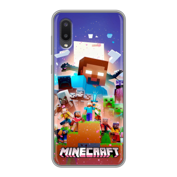Силиконовый чехол на Samsung Galaxy A02 с принтом Майнкрафт Minecraft