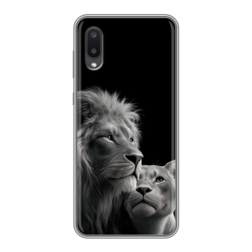 Силиконовый чехол на Samsung Galaxy A02 с принтом Лев кошки