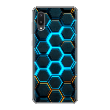 Силиконовый чехол на Samsung Galaxy A02 с принтом Неоновые соты