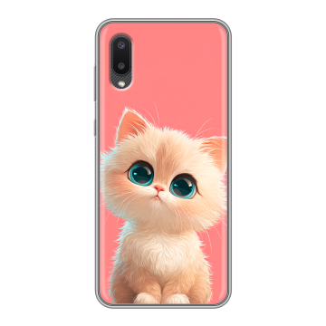 Силиконовый чехол на Samsung Galaxy A02 с принтом Розовый котенок