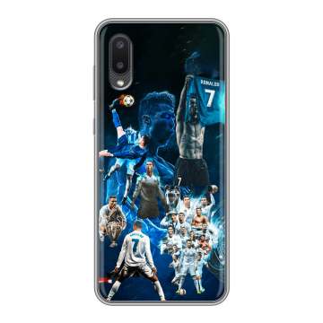 Силиконовый чехол на Samsung Galaxy A02 с принтом Реал Роналдо