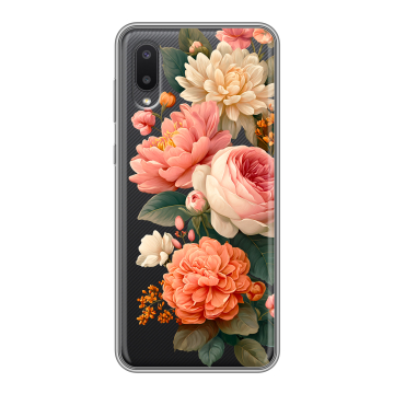 Силиконовый чехол на Samsung Galaxy A02 с принтом цветы Силиконовый чехол на Samsung Galaxy A02 с принтом цветы