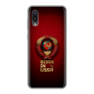 Силиконовый чехол на Samsung Galaxy A02 с принтом Флаг Герб СССР Силиконовый чехол на Samsung Galaxy A02 с принтом Флаг Герб СССР