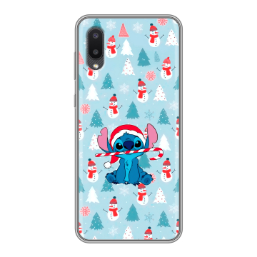 Силиконовый чехол на Samsung Galaxy A02 с принтом Стич Новый год