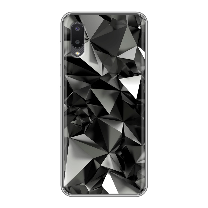 Силиконовый чехол на Samsung Galaxy A02 с принтом Черные кристаллы Силиконовый чехол на Samsung Galaxy A02 с принтом Черные кристаллы