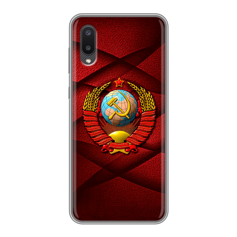 Силиконовый чехол на Samsung Galaxy A02 с принтом Герб СССР Силиконовый чехол на Samsung Galaxy A02 с принтом Герб СССР