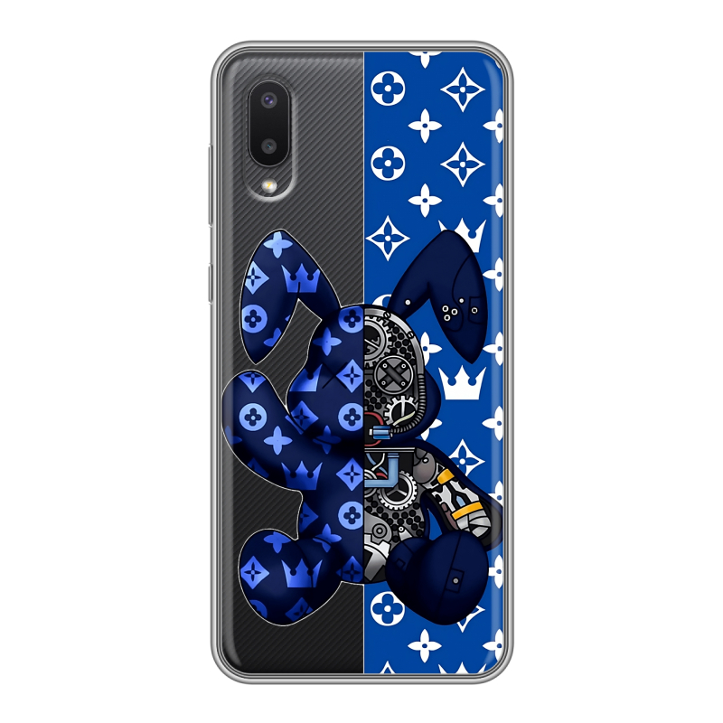 Силиконовый противоударный чехол на Samsung Galaxy A02 с принтом Луи робот Силиконовый противоударный чехол на Samsung Galaxy A02 с принтом Луи робот