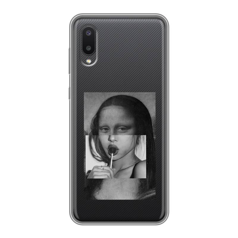Силиконовый чехол на Samsung Galaxy A02 с принтом Мона Лиза Силиконовый чехол на Samsung Galaxy A02 с принтом Мона Лиза