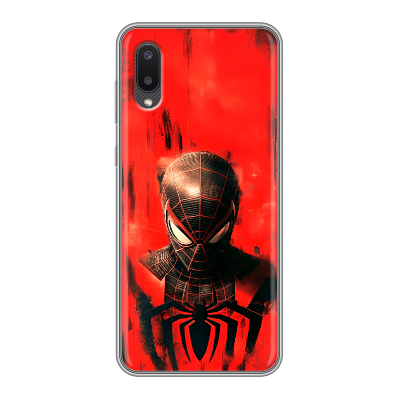 Силиконовый чехол на Samsung Galaxy A02 с принтом человек паук spiderman Силиконовый чехол на Samsung Galaxy A02 с принтом человек паук spiderman