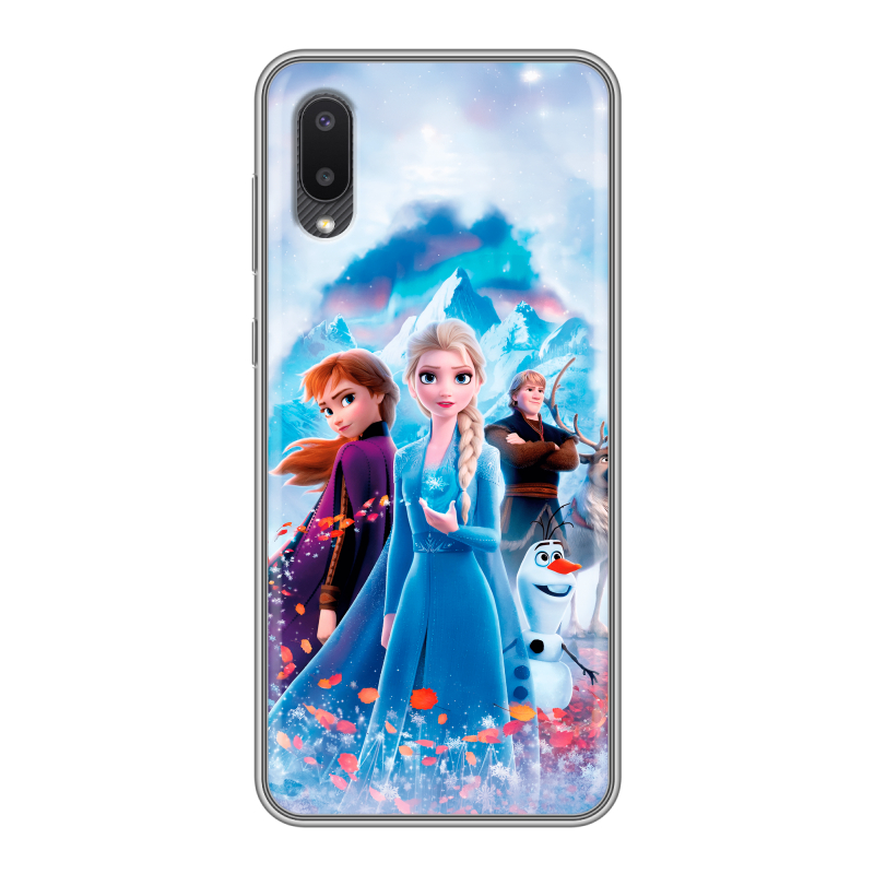 Пластиковый чехол на Samsung Galaxy A02 с принтом Холодное сердце Frozen Пластиковый чехол на Samsung Galaxy A02 с принтом Холодное сердце Frozen