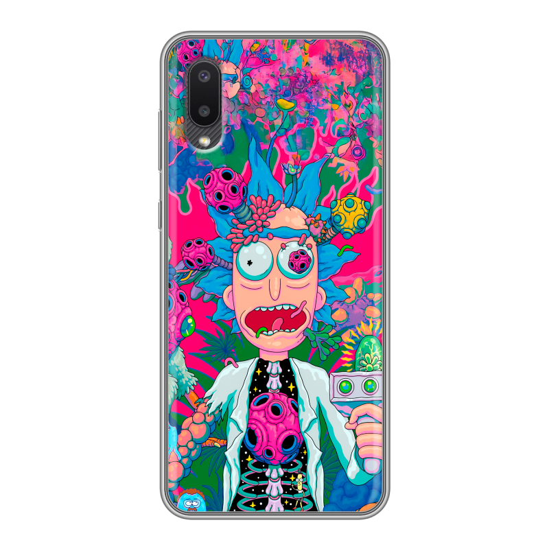 Силиконовый противоударный чехол на Samsung Galaxy A02 с принтом Рик и Морти Rick Morty Силиконовый противоударный чехол на Samsung Galaxy A02 с принтом Рик и Морти Rick Morty