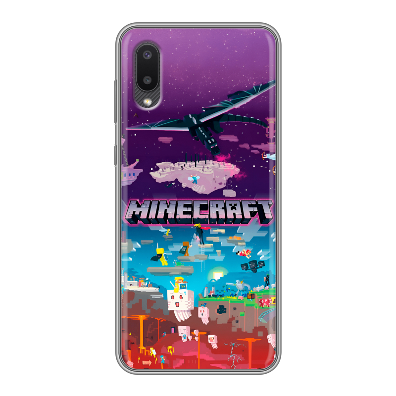 Пластиковый чехол на Samsung Galaxy A02 с принтом Майнкрафт Minecraft Пластиковый чехол на Samsung Galaxy A02 с принтом Майнкрафт Minecraft
