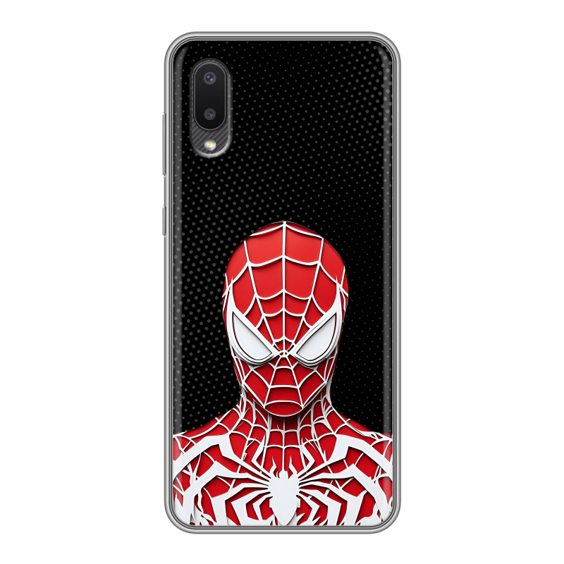Пластиковый чехол на Samsung Galaxy A02 с принтом человек паук spiderman Пластиковый чехол на Samsung Galaxy A02 с принтом человек паук spiderman
