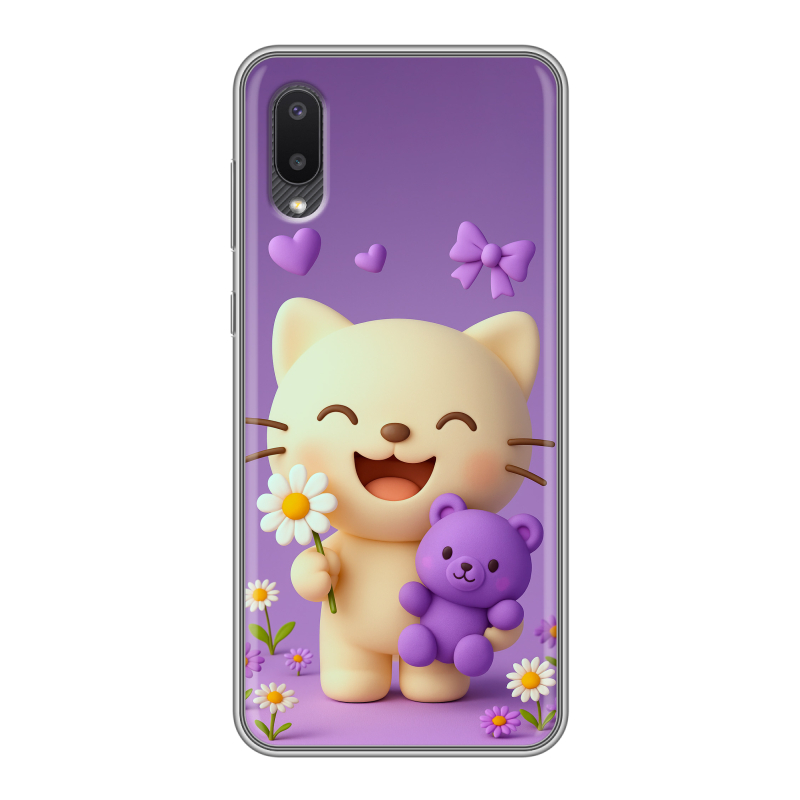 Силиконовый противоударный чехол на Samsung Galaxy A02 с принтом для девочек Силиконовый противоударный чехол на Samsung Galaxy A02 с принтом для девочек