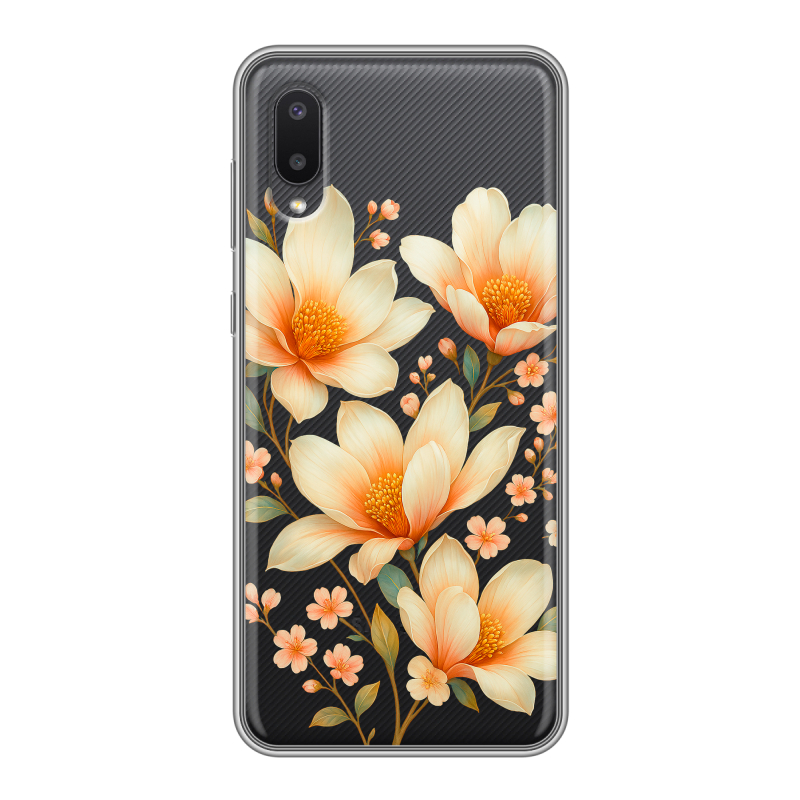 Силиконовый чехол на Samsung Galaxy A02 с принтом Цветы Силиконовый чехол на Samsung Galaxy A02 с принтом Цветы