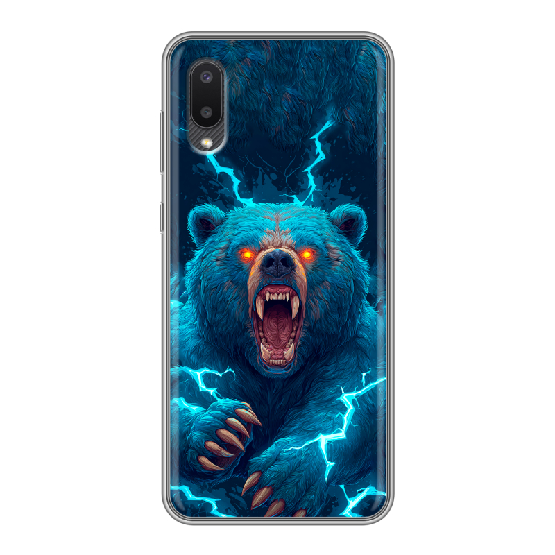 Силиконовый чехол на Samsung Galaxy A02 с принтом Медведь Силиконовый чехол на Samsung Galaxy A02 с принтом Медведь