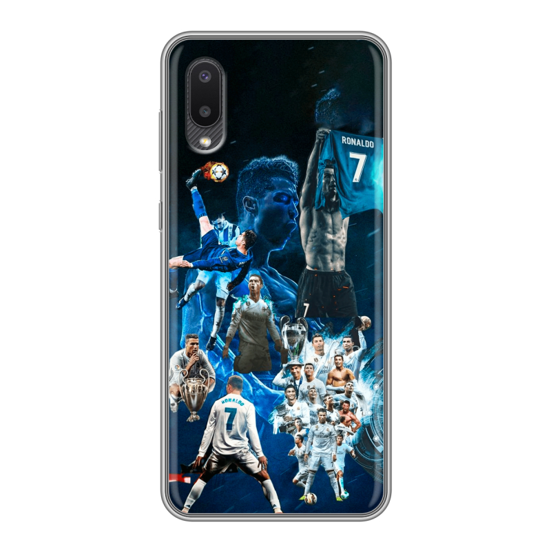 Силиконовый чехол на Samsung Galaxy A02 с принтом Реал Роналдо Силиконовый чехол на Samsung Galaxy A02 с принтом Реал Роналдо